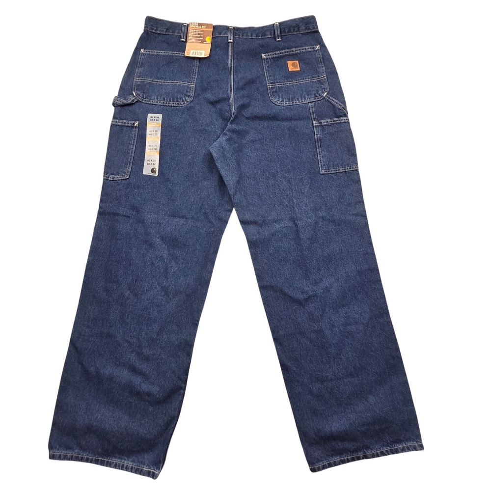 NEW Carhartt B13 DST Loose Original Fit Work Dungaree Jeans Blue Mens 40x32 - Picture 2 of 9